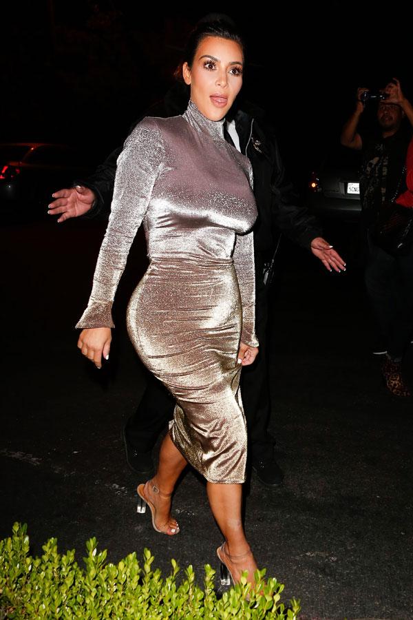 Kim Kardashian Weight Loss Tight Velvet Dress