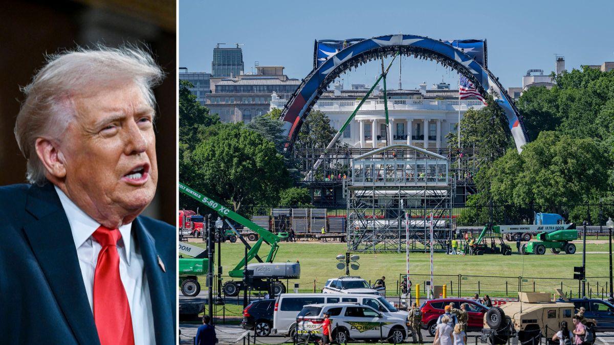 Photo of Donald Trump and UFC Arena at the White House.