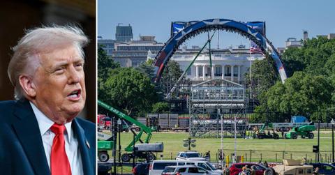 Photo of Donald Trump and UFC Arena at the White House.