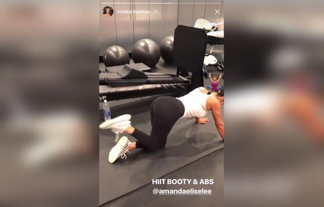 Kim Kardashian Shows Off Her Booty During Sweat-Inducing Workout