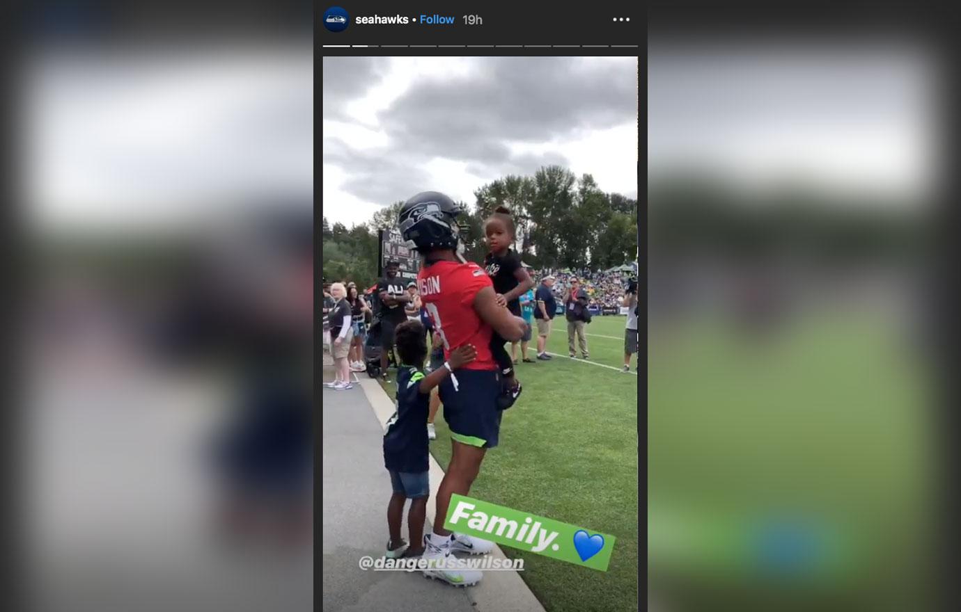 Ciara brings kids to visit Russell Wilson at Broncos training camp