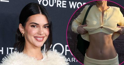 split image of Kendall Jenner and Kendall Jenner's abs