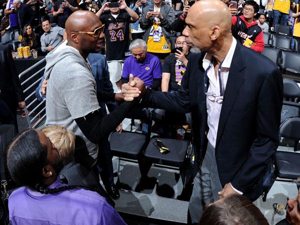 Lamar odom courtside lakers