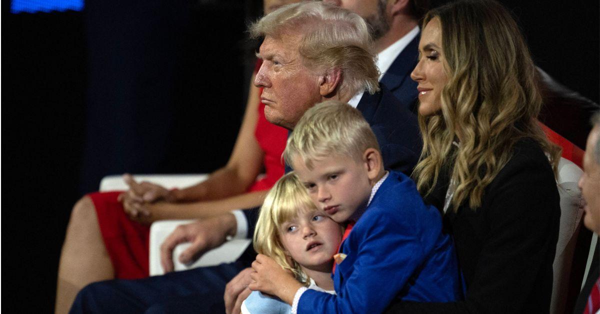 image of Donald Trump was joined by two of his grandchildren in the Oval Office on Thursday, December 18.