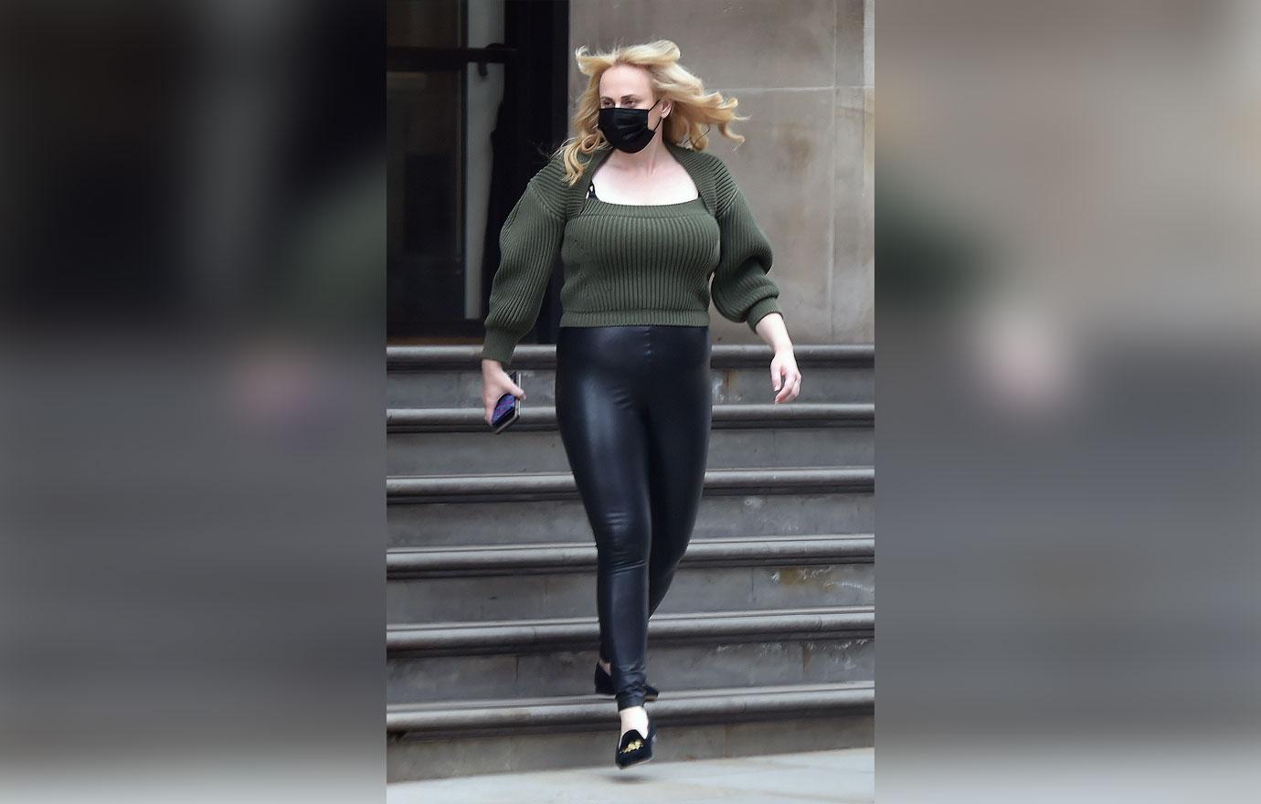 rebel wilson shows off weight loss in leather pants