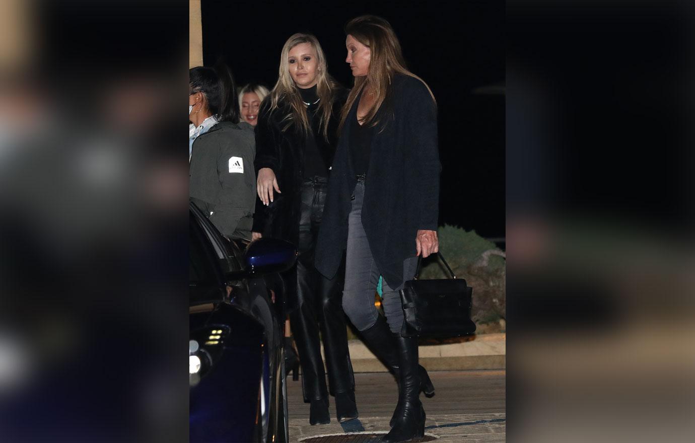 caitlyn jenner sophia hutchins leave dinner nobu without masks