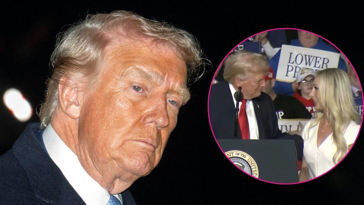 trump hits on women rally stage