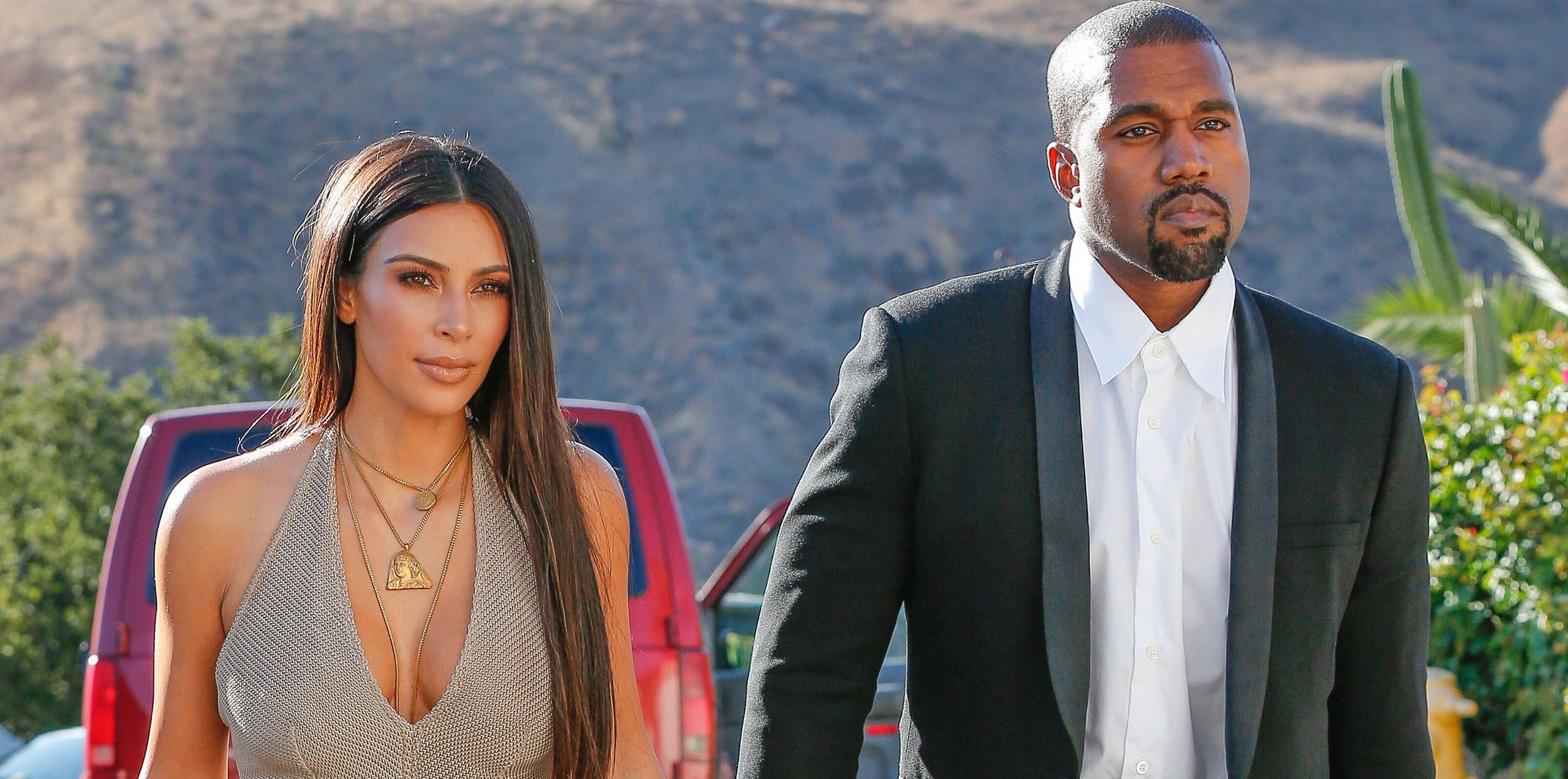 Hollywood couple Kim Kardashian and Kanye West dress up for a wedding