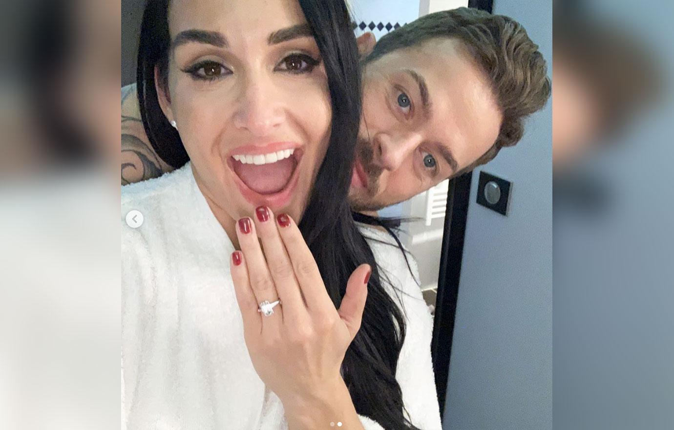 Nikki Bella Showing Off Her Ring With Artem Chigvintsev