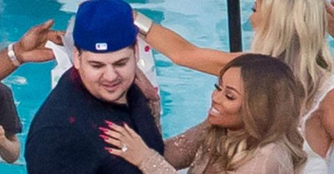 **PREMIUM EXCLUSIVE RATES APPLY** Rob Kardashian and his pregnant fiance Blac Chyna attend a baby shower in their honor in Woodland Hills, CA