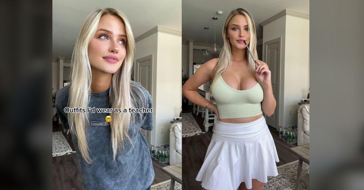 Tana Rain played dress-up while pretending to pick out teacher outfits.