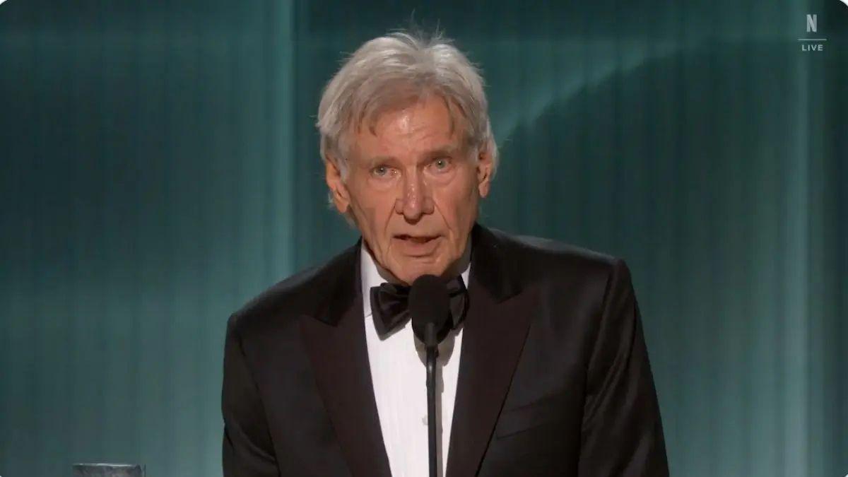 Photo of The 'Air Force One' actor joked he was given the Lifetime Achievement Award for 'being alive.'