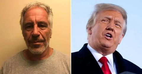 Split photo of Jeffrey Epstein and Donald Trump