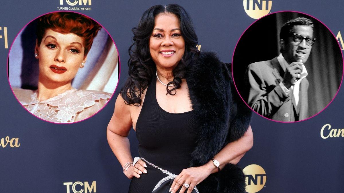 Composite photo of Lela Rochon, Lucille Ball and Sammy Davis Jr. 