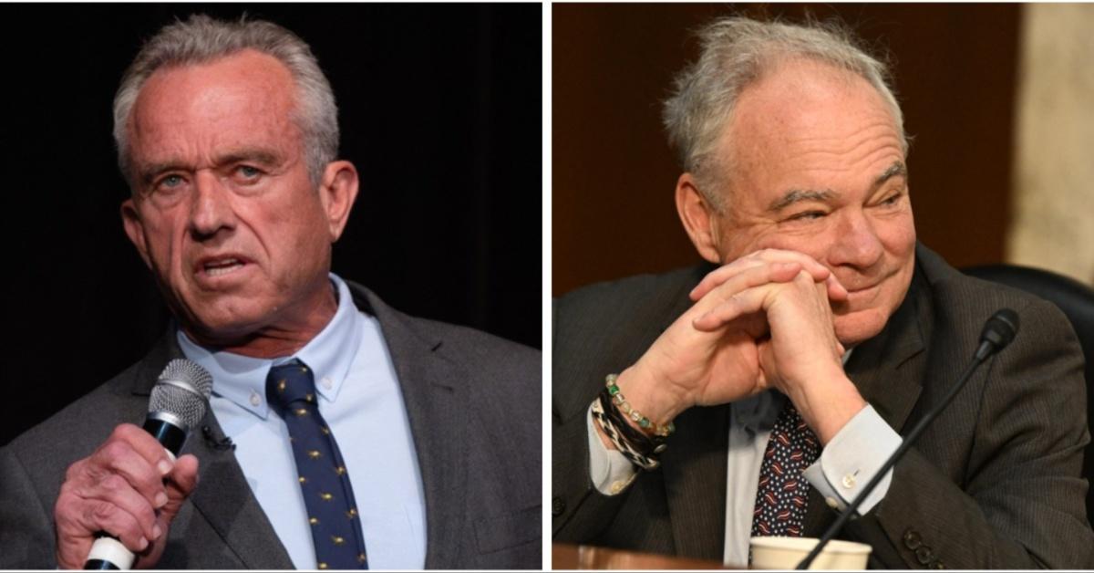 Split photos of Robert F. Kennedy Jr. and Tim Kaine