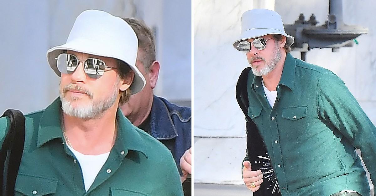 brad pitt spotted beverly hills   pp