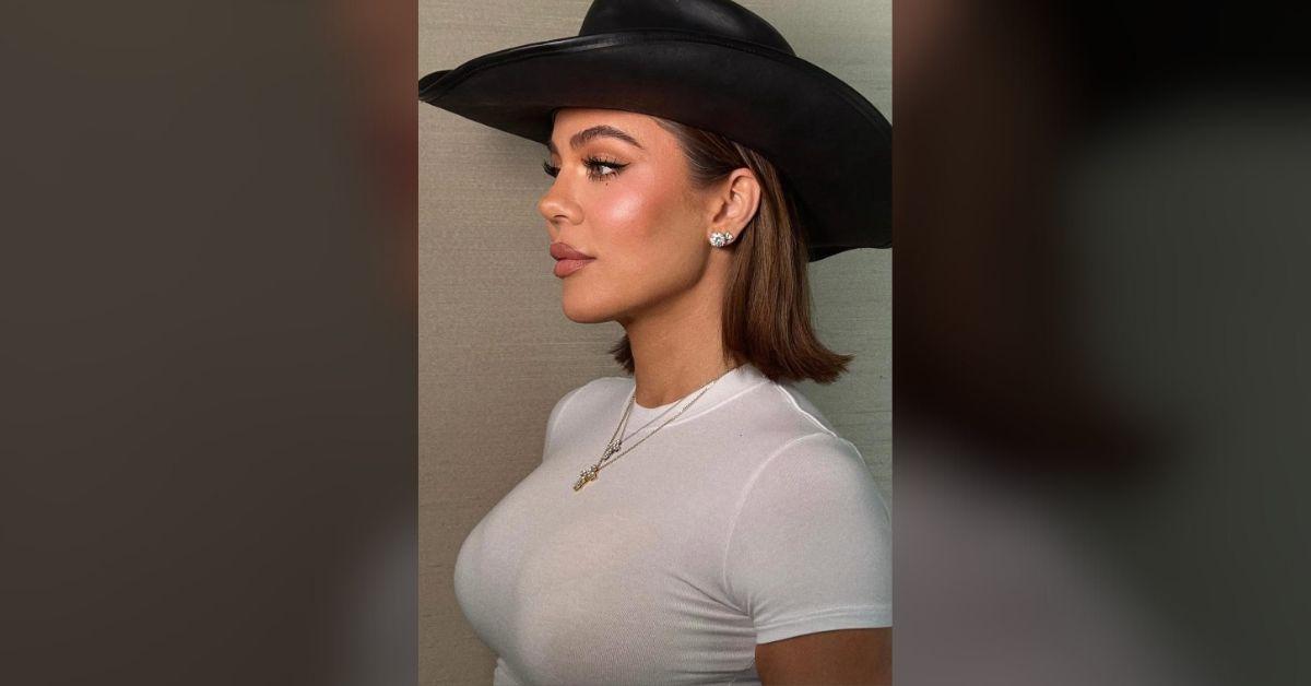 khloe kardashian exposes bra see through shirt cowboy hat photos