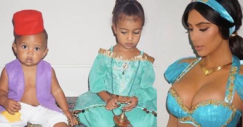 Kim kardashian princess jasmine halloween photos north west saint west 1