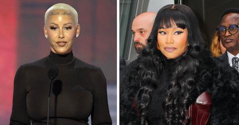 split photo of amber rose and nicki minaj