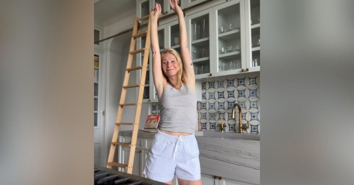 gwyneth paltrow wearing arm patch new video whats that