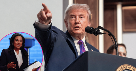 Composite photo of Kristen Welker and Donald Trump.