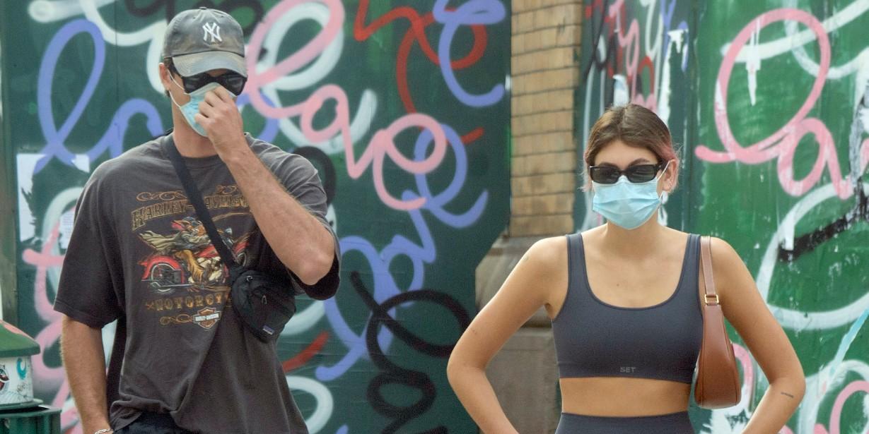 Kaia Gerber and Jacob Elordi Wear Matching Masks