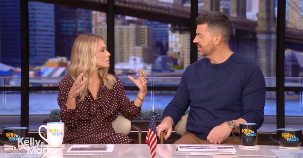 Image of Kelly Ripa joked about having to carry her dog to her 'poo poo' spot.