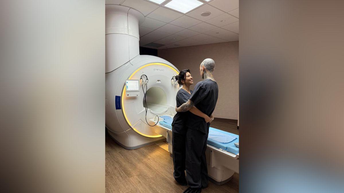 Image of Kourtney Kardashian and Travis Barker frequently pack on the PDA.