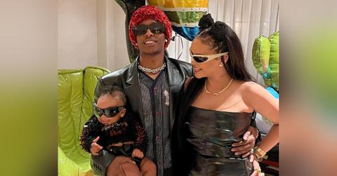 rihanna asap rocky show week old son riot family photoshoot