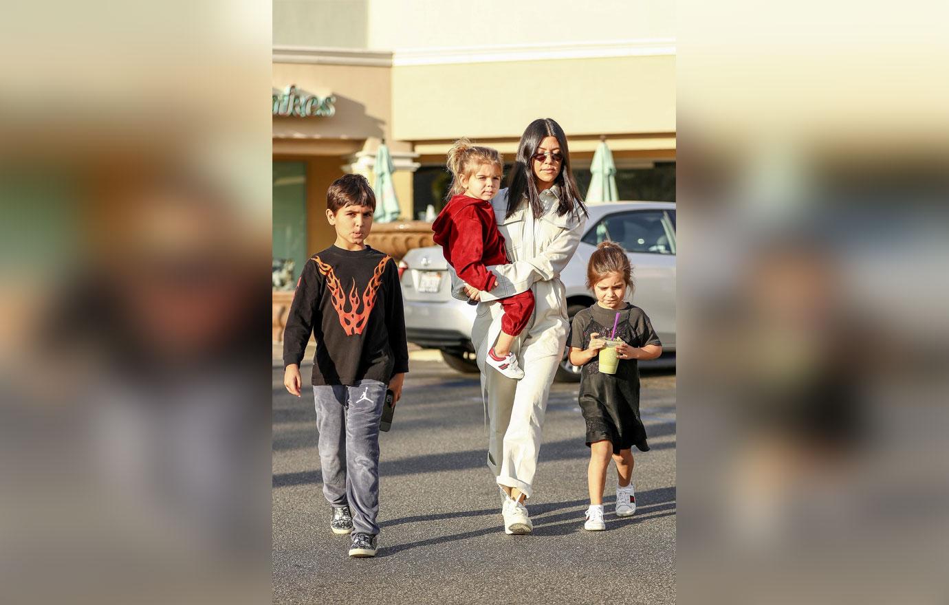 Kourtney Kardashian and the kids have Family Fun Day minus Scott at Color Me Mine