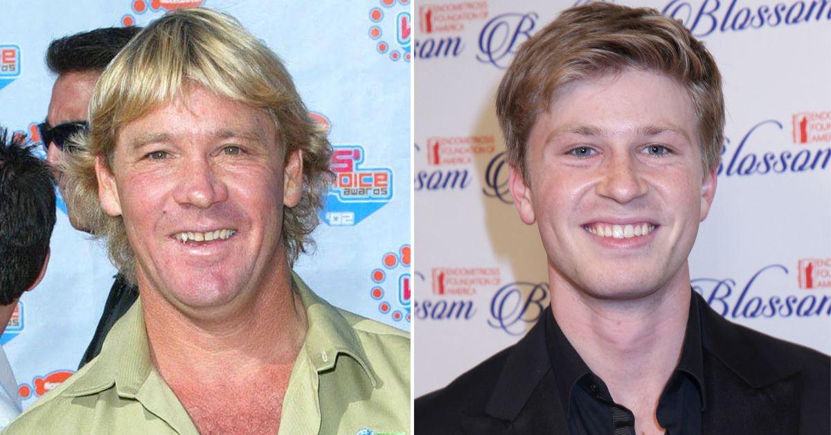 Composite photo of Steve Irwin and Robert Irwin. 