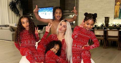 kim kardashians kids nieces matching pajamas photos
