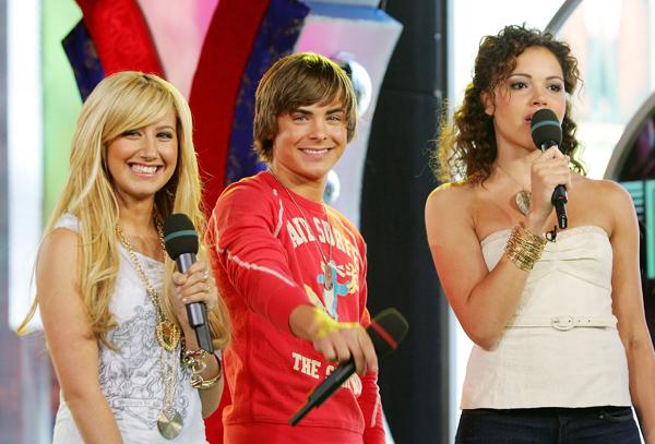 Ashley Tisdale, Zac Efron and host Susie Castillo on Total Request Live, April 26, 2006 (Photo Credit: Getty Images)