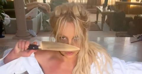 britney spears responds knife video call police