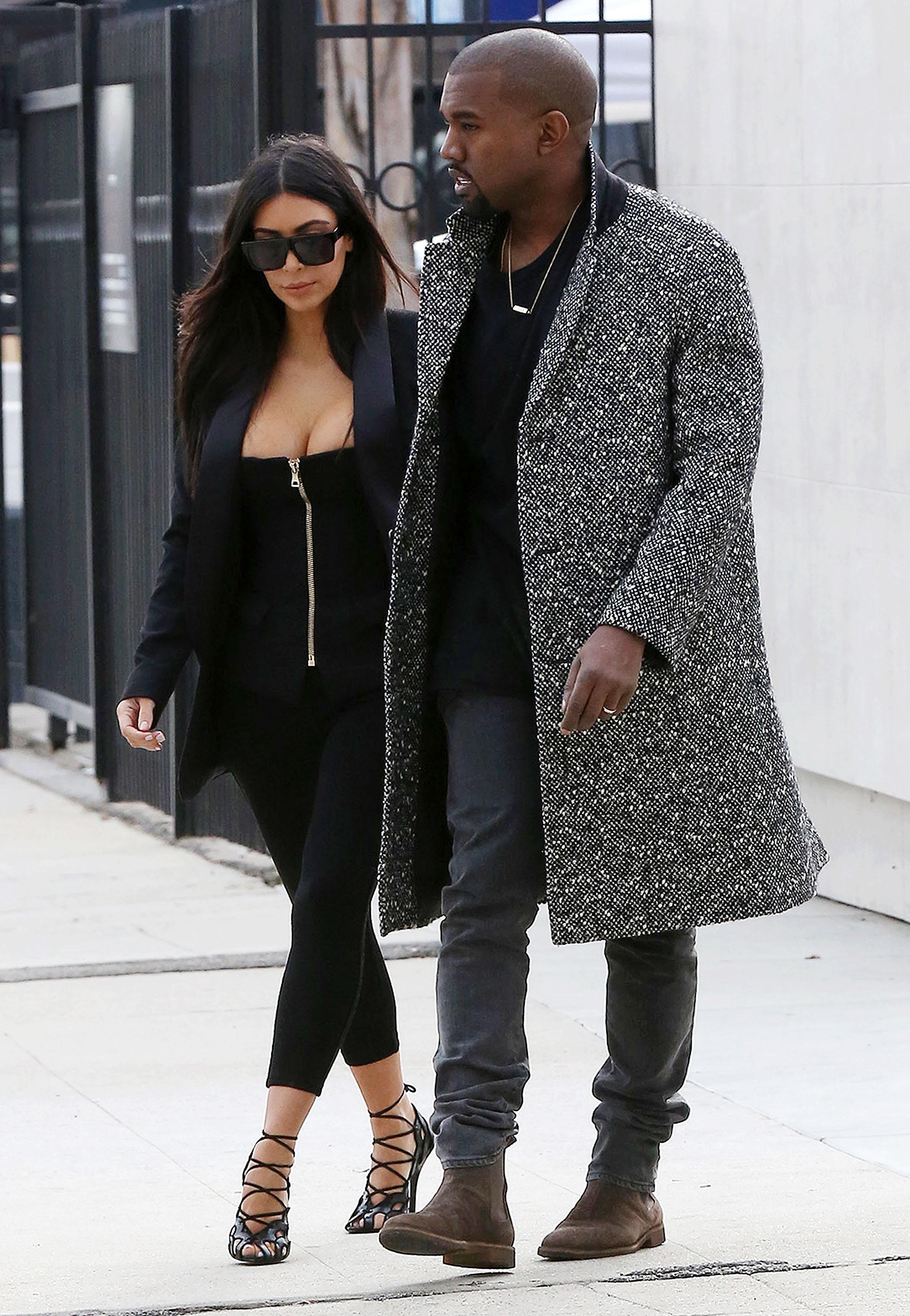 Kim Kardashian and Kanye West have lunch at Primo Cafe in Hollywood***NO DAILY MAIL SALES***