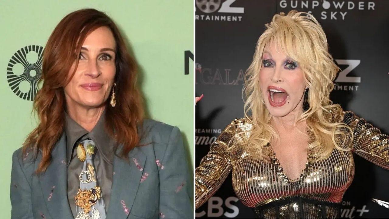Image of Julia Roberts reminisced about working with Dolly Parton on 'Steel Magnolias.'
