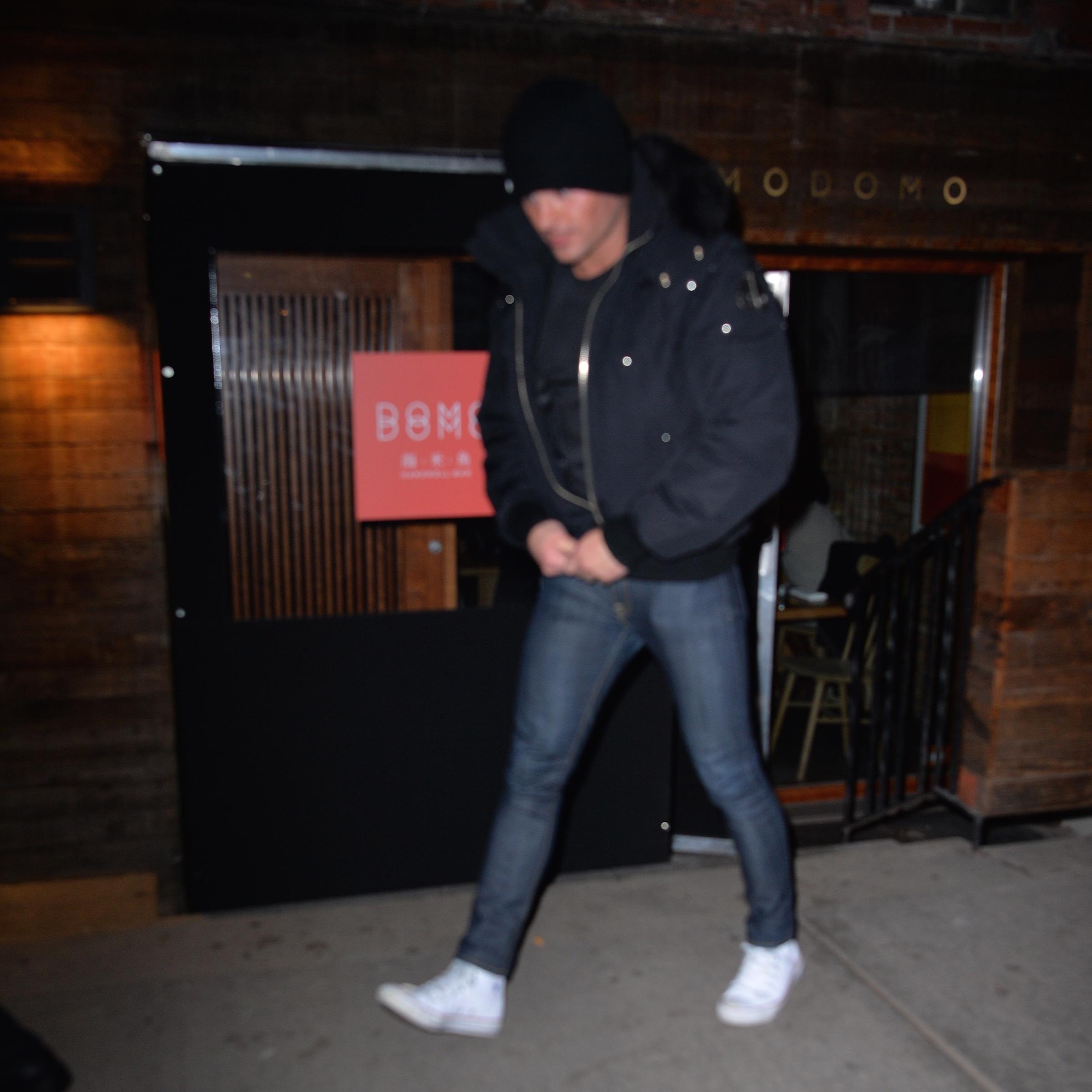 EXCLUSIVE: Zac Efron and girlfriend Sami Miro were spotted leaving DomoDomo restaurant this evening in the West Village