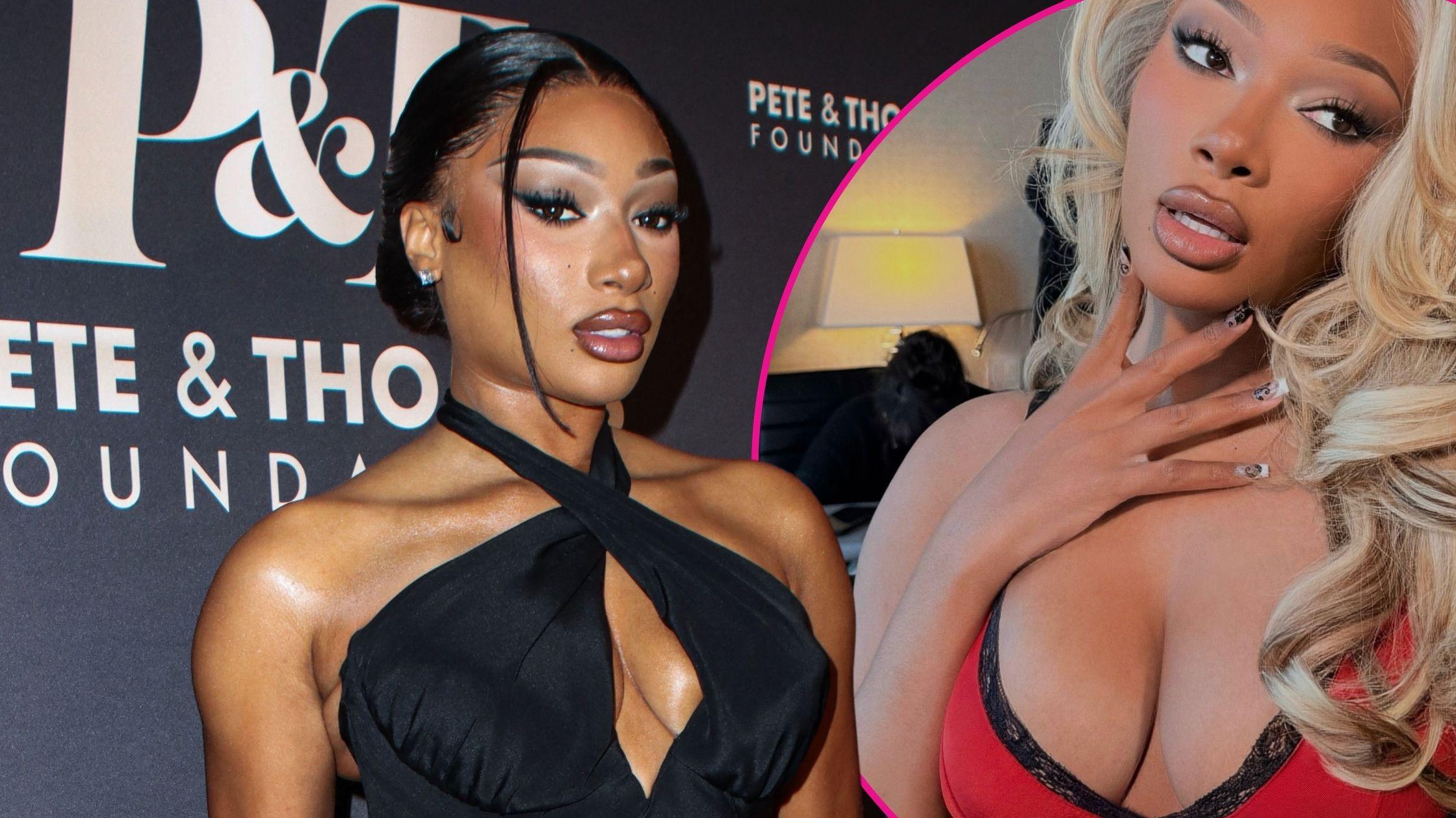 megan thee stallion lingerie blonde hair