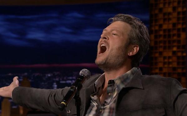 Blake Shelton Fallon Lip Sync