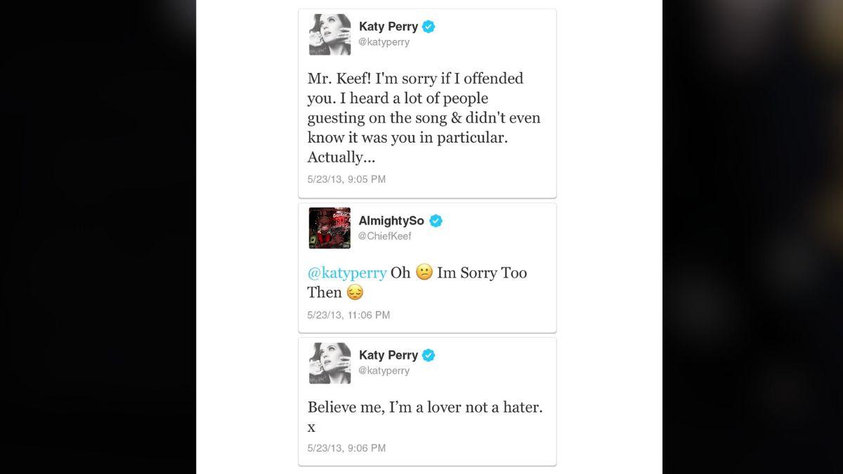 Photo of Katy Perry and Chief Keef apologized to each other shortly after the spat.