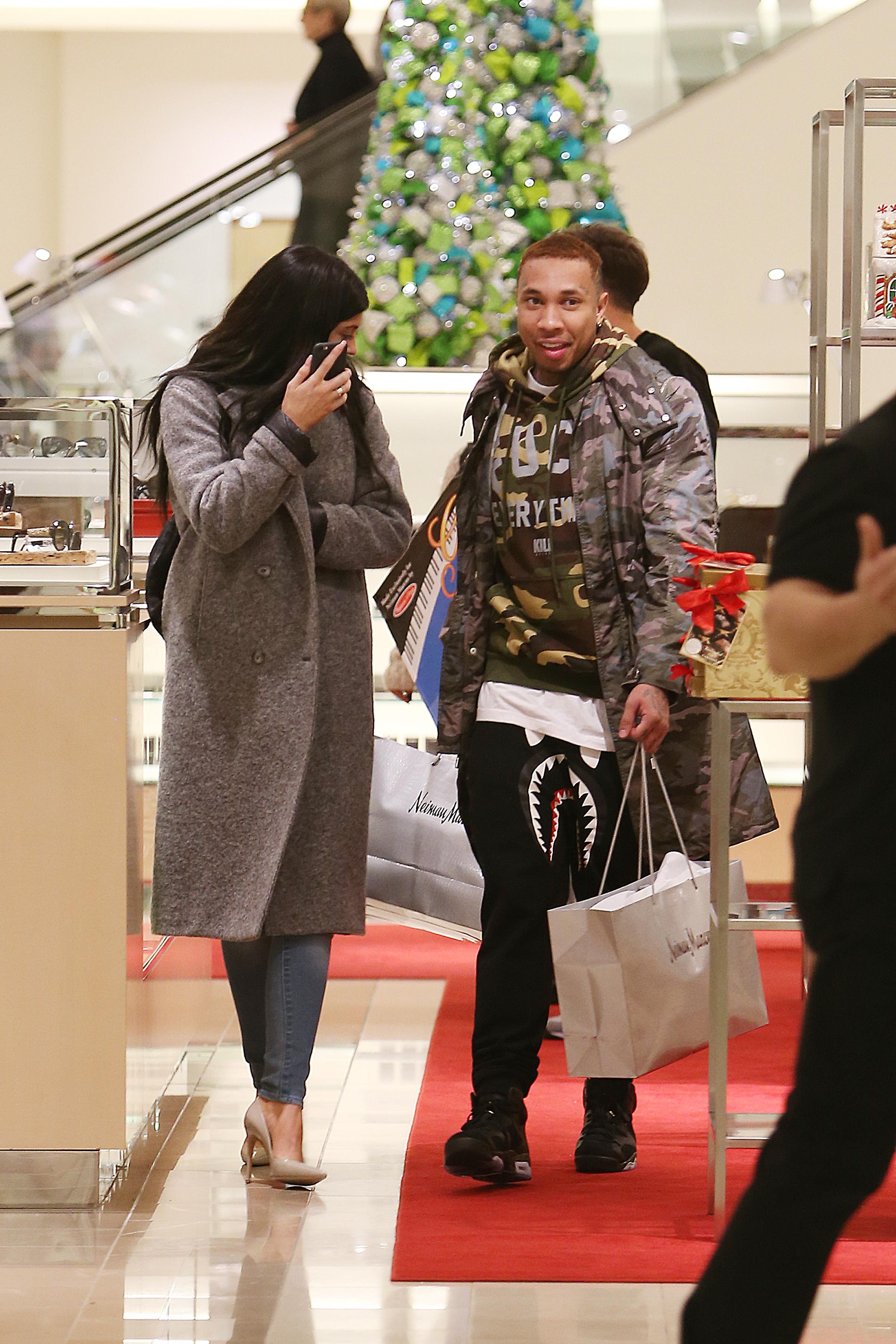 EXCLUSIVE: Kylie Jenner and rumored boyfriend Tyga Christmas shopping in Topanga, CA