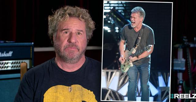 Sammy Hagar with inset of Eddie Van HalenEddie Van Halen Remembered in REELZ Music Documentary