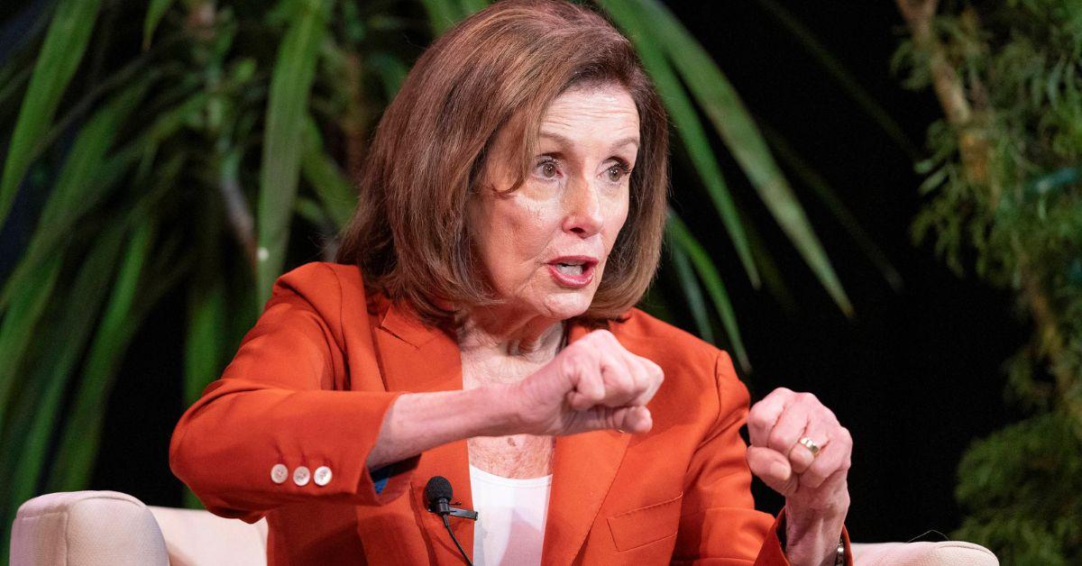 image of Nancy Pelosi blasted Donald Trump's current administration. 