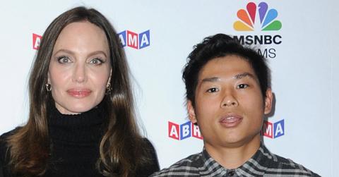 Photo of Angelina Jolie and her son Pax Jolie-Pitt.