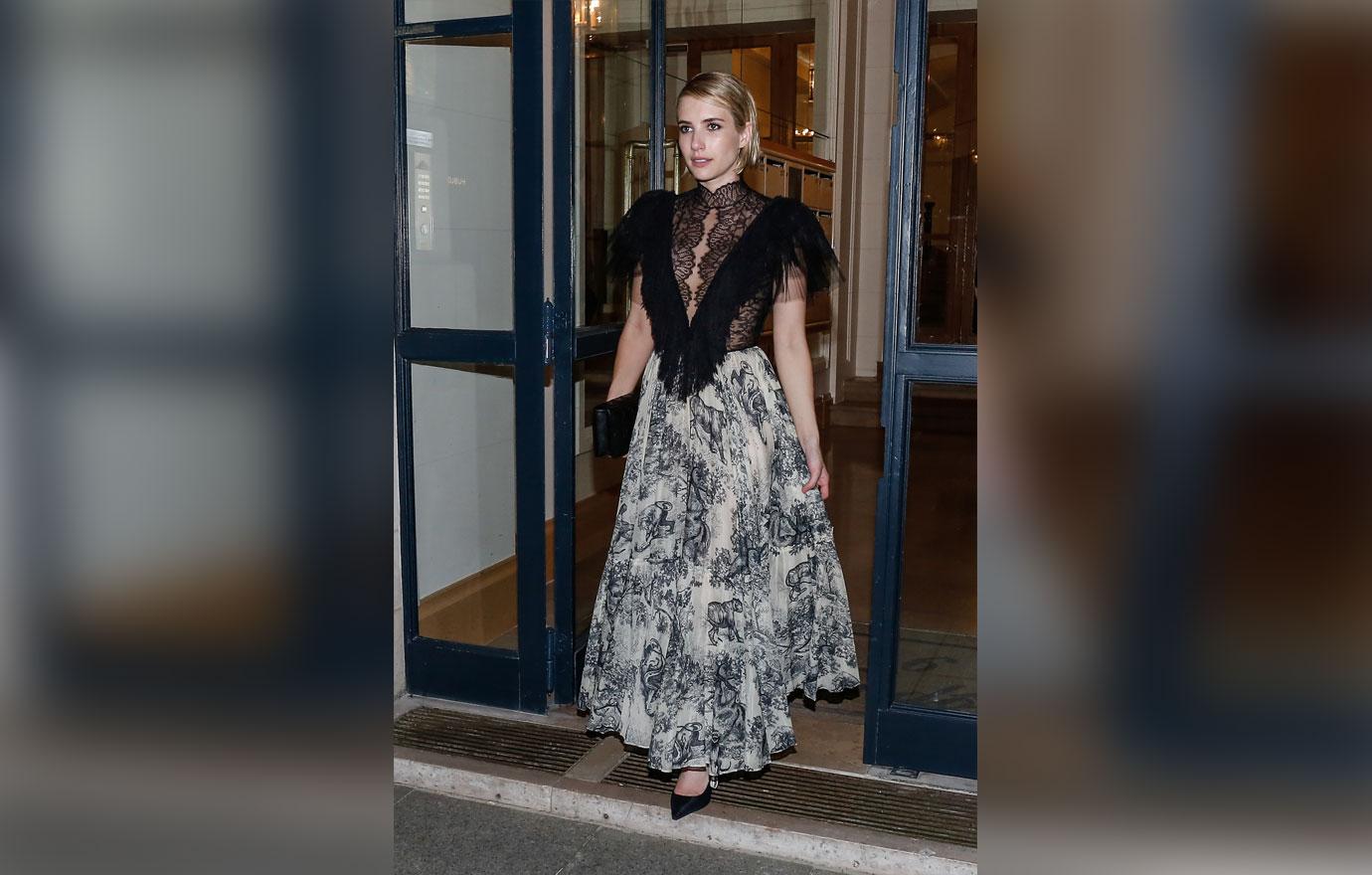 Emma Roberts leaving Dior dinner in Paris during the Fashion week 2018