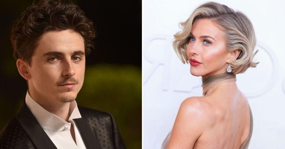 Composite photo of Timothée Chalamet and Julianne Hough.