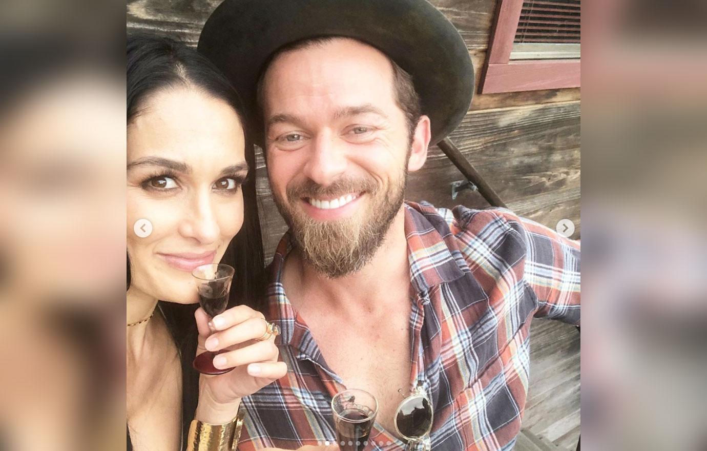 Nikki Bella And Artem Chigvintsev Drinking Wine