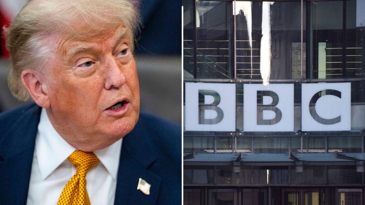 Split photo of Donald Trump and BBC