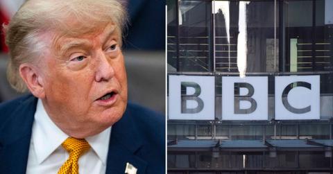 Split photo of Donald Trump and BBC