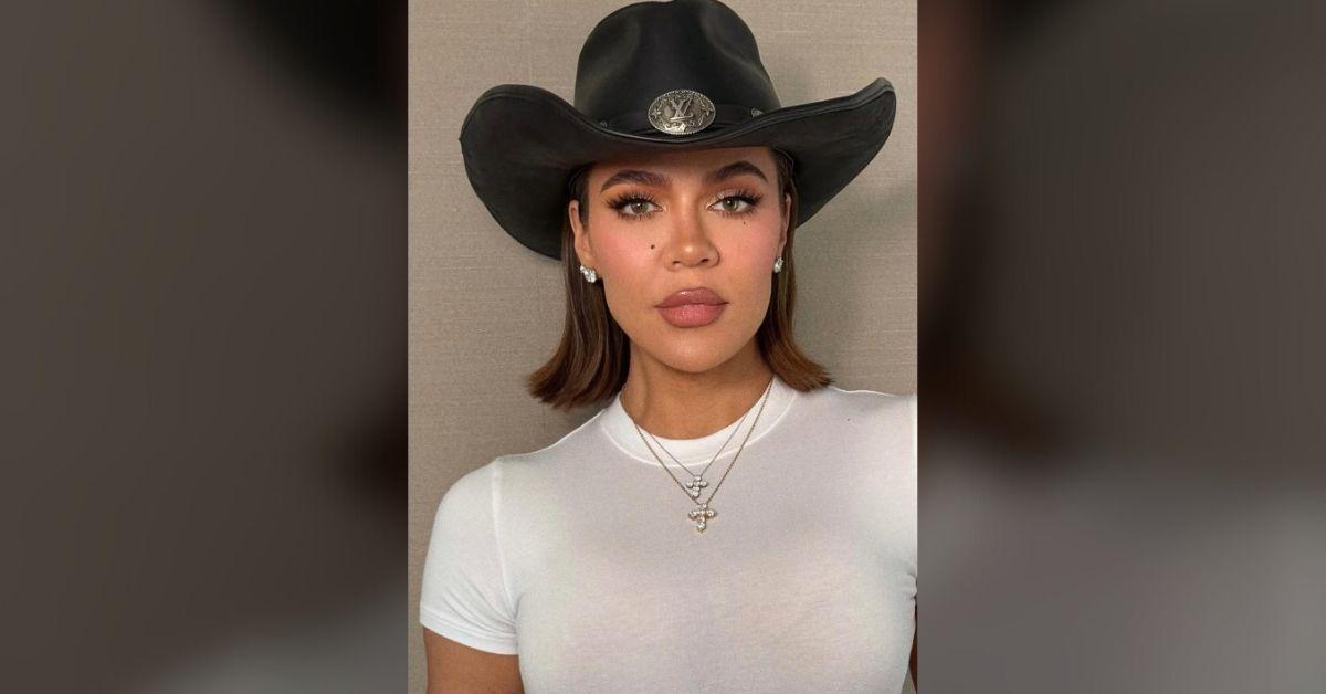 khloe kardashian exposes bra see through shirt cowboy hat photos